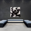 contemporary art for sale, large abstract painting in grey and black colours.
