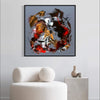 Gestural abstract art | Fiery dance II 36x36" canvas painting