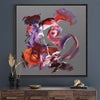Vibrant Abstract Square Canvas Art - Bold Brushstrokes of Red, Purple, and Orange