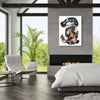 Expressive Abstract Artwork | Rise of the Dragon 36x48" - Large Black, White, and Red Painting Hanging on Modern Home Interior Wall