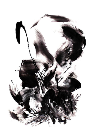Black and White Abstract Art | Essence in Motion II 34x48"