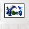 Captivating Abstract Art | Vibrant Blue, Green Splashes | Minimalist Painting Displayed on White Wall