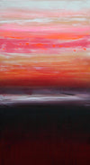 Vibrant Abstract Sunset | Geometric Painting of Caramel Dunes at Twilight