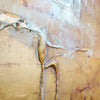 Textured abstract artwork with earthy tones and organic shapes, mixed media painting with depth and dimension