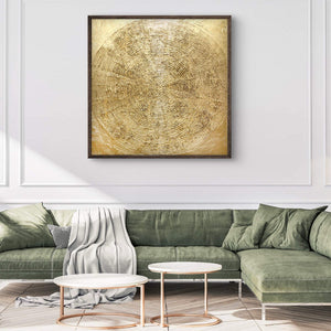 Gold Textured Abstract Square Art | Sunrise I 40x40"
