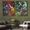 Vibrant Abstract Art | Multicolour Artwork Depicting Summer Forest I and II on 55x44" Canvases