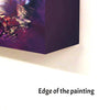 Purple abstract square canvas painting with earthy tones