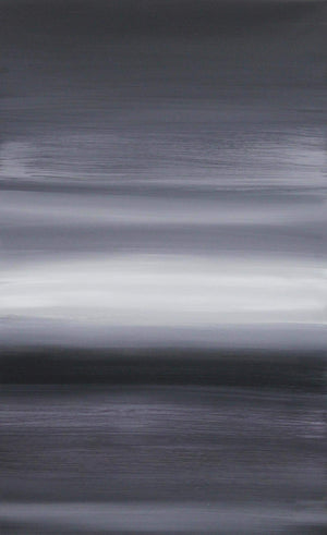 Minimalist abstract art in soothing tones of gray, featuring soft gradients and gentle textures, creating a serene and calming atmosphere.