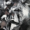 Dynamic abstract painting with monochrome strokes