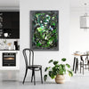 Abstract Artwork Emerald Veil | Modern Green Painting | Vibrant Taupe Wall Art