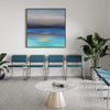 Abstract Seascape Painting | Sunset Dream on Wall in Minimalist Office Space