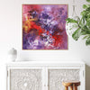 Vibrant Abstract Art | Large Square Painting with Vivid Red, Purple, and Orange Hues