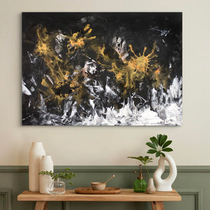 Abstract landscape painting titled "Light Over The Ridge 34x48"
