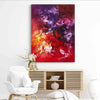 Vibrant Red Abstract Canvas Art | Colorful Expressive Painting with Purple, Orange, and White Hues | Modern Home Decor Artwork