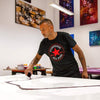 Vibrant Artwork Creation | Man in Converse T-shirt Painting Abstract Canvas