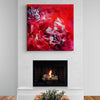 Vibrant Red Canvas Art | Carefree 100x100cm abstract square painting