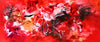 Vibrant Red Abstract Landscape | Fiery Brushstrokes on Canvas