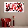 Gestural Abstract Painting | Crimson Tide 32x60" - Vibrant Abstract Art Print with Expressive Red and Black Brushstrokes for Modern Decor