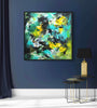 Original Abstract Art | Vibrant Green Leaves and Shades of Summer 100x100cm