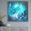 Captivating blue abstract | Liberation 100x100cm
Expansive blue and turquoise abstract artwork in a modern, framed canvas. Vibrant brushstrokes and textural depth create a sense of movement and energy. Suitable for contemporary living spaces.