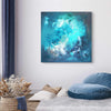 Blue Abstract | Liberation - Large turquoise abstract canvas art for modern home or office decor