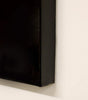 Large square abstract artwork with dark brown hues on a black frame, displayed against a plain white background.