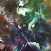 Vibrant Multicolor Abstract Art | Swirling Brushstrokes of Green, Purple, and Brown