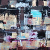 "Manhattan Skylights II" Signed Edition Art Print - Abstract artwork featuring earthy colors, bold brushstrokes, and a dynamic composition evoking the urban landscape.