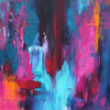 Vibrant Abstract Art Print 
This striking abstract art print showcases a vivid, colorful composition with bold brushstrokes of pink, turquoise, red, and orange hues. The dynamic, expressionistic style creates a sense of movement and energy.