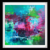 Vibrant abstract art print titled "Twilight Of Magic II" by Paresh Nrshinga. Featuring bold, earthy color palette with brushstrokes of green, blue, pink, and red. This modern, large-scale artwork would make an eye-catching addition to any home or office wall.