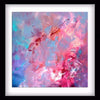Vibrant abstract artwork with bold, colorful brushstrokes in shades of pink, blue, and white. The dynamic composition creates a sense of movement and energy, showcasing the artist's expressive style. This signed edition art print, titled "Enchanted I", would make a striking addition to any contemporary or modern art collection.