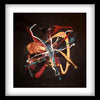 Vibrant abstract artwork titled "Chameleon" featuring dynamic, colorful brushstrokes and shapes on a dark background, creating a sense of motion and energy.