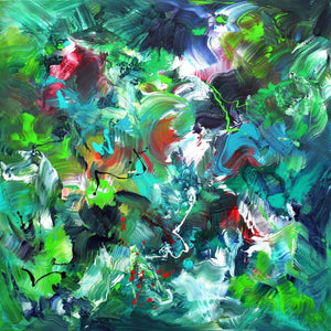 Vibrant Abstract Artwork | Colorful Brush Strokes on Canvas