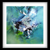 Vibrant abstract art print titled "Midnight Tango II" showcasing a mesmerizing blend of turquoise, green, and black hues, creating a captivating visual experience.