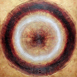 Concentric Circles of Color (mixed media abstract painting)