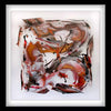 "Vibrant Abstract Artwork" - Striking, colorful abstract painting in a modern white frame, featuring bold brushstrokes and a dynamic mix of warm and cool tones.