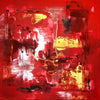 Vibrant Abstract Art Print - Striking Earthy Red and Gold Tones