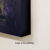 Large abstract canvas painting with earthy brown and purple colors