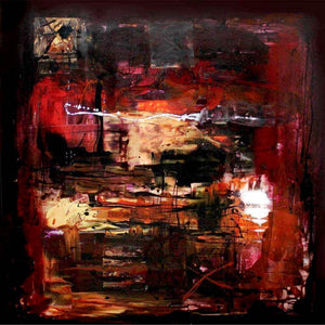 Vivid Abstract Artwork | Golden Dusk 48x48"