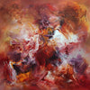 Vibrant abstract art print featuring colorful, expressive brushstrokes in warm, fiery tones of red, orange, and purple. The bold, dynamic composition creates a sense of movement and energy, capturing the artist's unique abstract style.