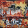 "Golden Landscape" Signed Edition Art Print
An abstract landscape painting featuring vibrant hues of orange, red, and black, with bold brushstrokes and a sense of movement. The artwork depicts an imaginative, surreal scene with a fiery, atmospheric quality.