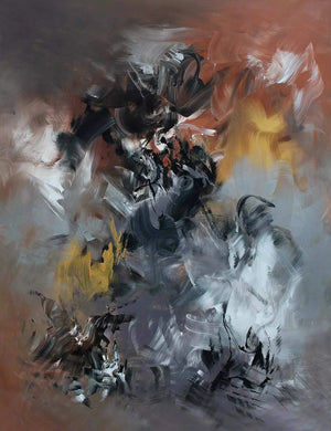 Vibrant Abstract Artwork | Contrasting Hues and Textures in 100x130 cm Canvas