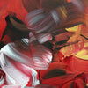 Vibrant Abstract Art | Colorful Paint Strokes in Red, Orange, and Black on Canvas