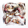 Vibrant abstract painting with dynamic swirls of earthy colors