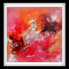 "Vibrant Abstract Painting" - Colorful, textured abstract artwork featuring bold brushstrokes in shades of red, orange, and white, showcasing the artistic expression of the Paresh Nrshinga Abstract Art brand.