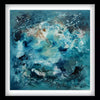 "Angels On Her Shoulders" Signed Edition Art Print
This abstract painting features a vibrant, textured composition in shades of turquoise, navy, and white. The bold, expressive brushstrokes create a sense of movement and depth, evoking the feeling of a stormy, ethereal landscape.