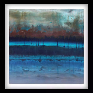 Evocative Abstract Landscape Art Print - "Blue Moon" by Paresh Nrshinga