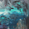 Captivating abstract landscape | Sapphire Lagoon 100x100cm