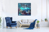 Large Abstract Landscape Painting | Sapphire Lagoon | Modern Art Decor