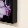 Striking abstract canvas artwork showcasing a captivating lunar landscape in hues of purple and black